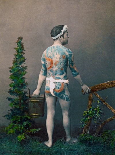 Tattooed Groom by Kusakabe Kimbei
